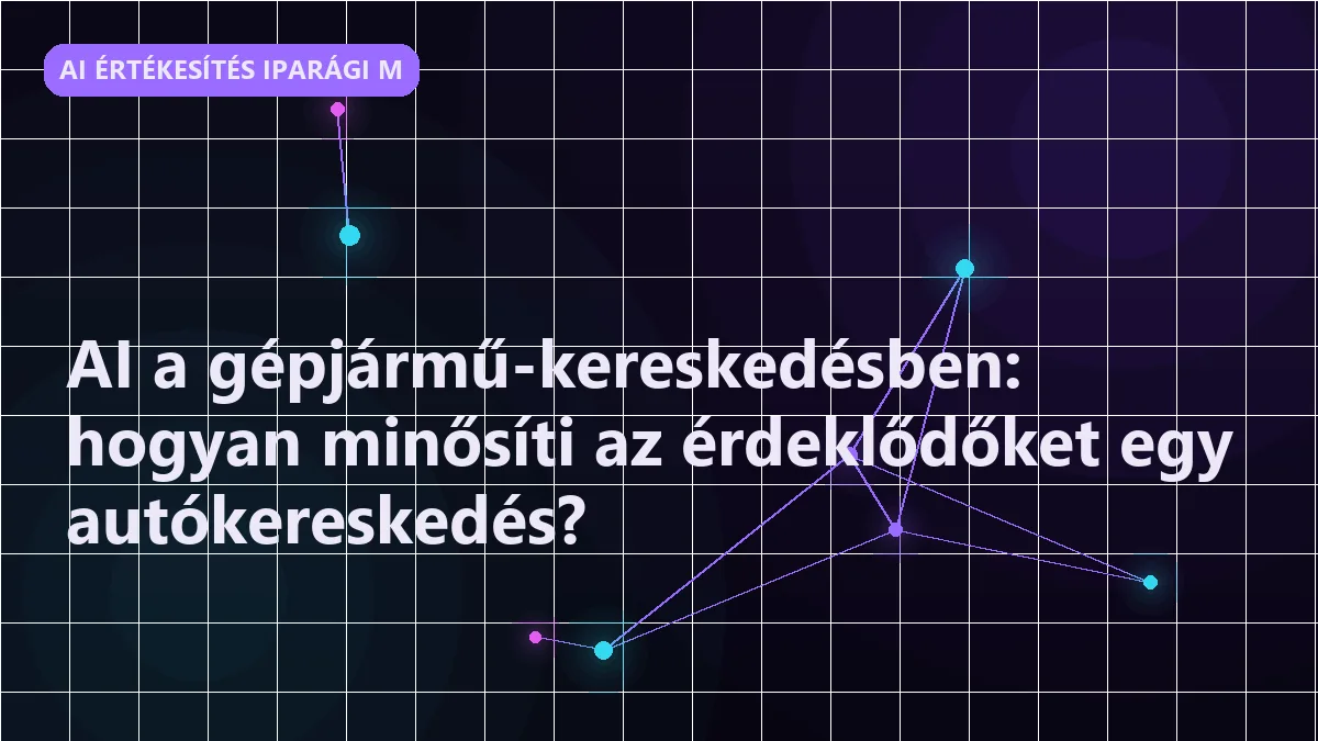 AI a gépjármű-kereskedésben: hogyan minősíti az érdeklődőket egy autókereskedés?