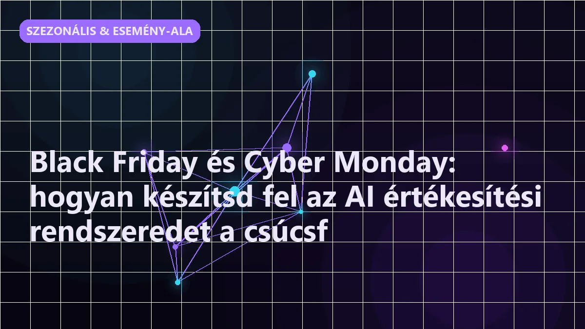 Black Friday és Cyber Monday: hogyan készítsd fel az AI értékesítési rendszerede